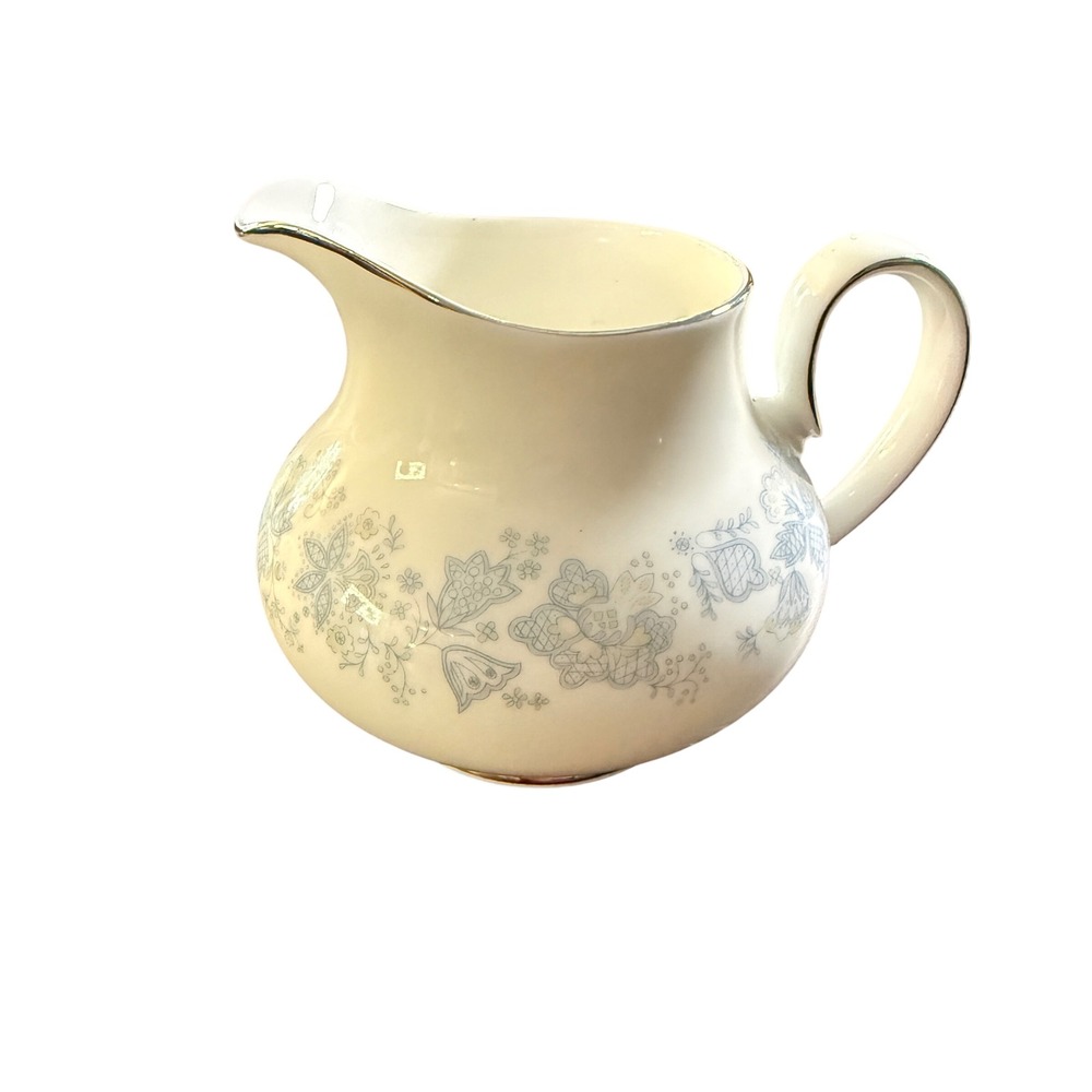 Royal Doulton Creamer Pitcher Meadow Mist White Blue Floral English Bone China